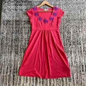 Boden | Coral Jersey Floral Dress | Sz 4